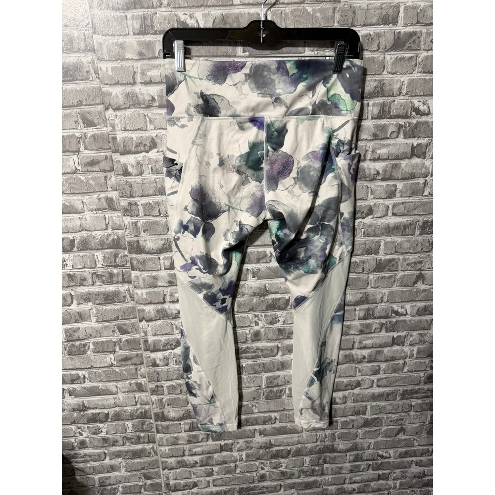 Athleta NWOT! Mudra 7/8 Tight White/Multi Floral Mesh Legging Size M - Picture 3 of 3